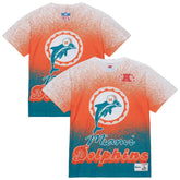 Mitchell & Ness Miami Dolphins Team Burst Vintage Logo T-Shirt White