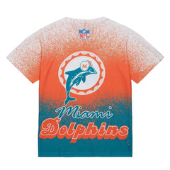Mitchell & Ness Miami Dolphins Team Burst Vintage Logo T-Shirt White