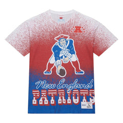 Mitchell & Ness New England Patriots Team Burst Vintage Logo T-Shirt White