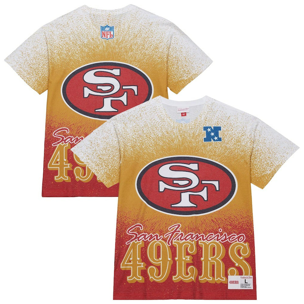 Mitchell & Ness San Francisco 49ers Team Burst Vintage Logo T-Shirt White