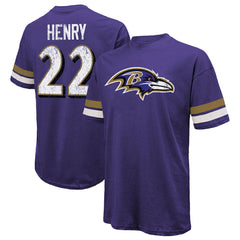 Derrick Henry Baltimore Ravens Majestic Threads Name & Number Oversized T-Shirt Purple