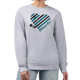 San Jose Sharks G-III 4Her by Carl Banks Women's Heart Graphic Pullover Sweatshirt - Heather Gray - NHL 201411303