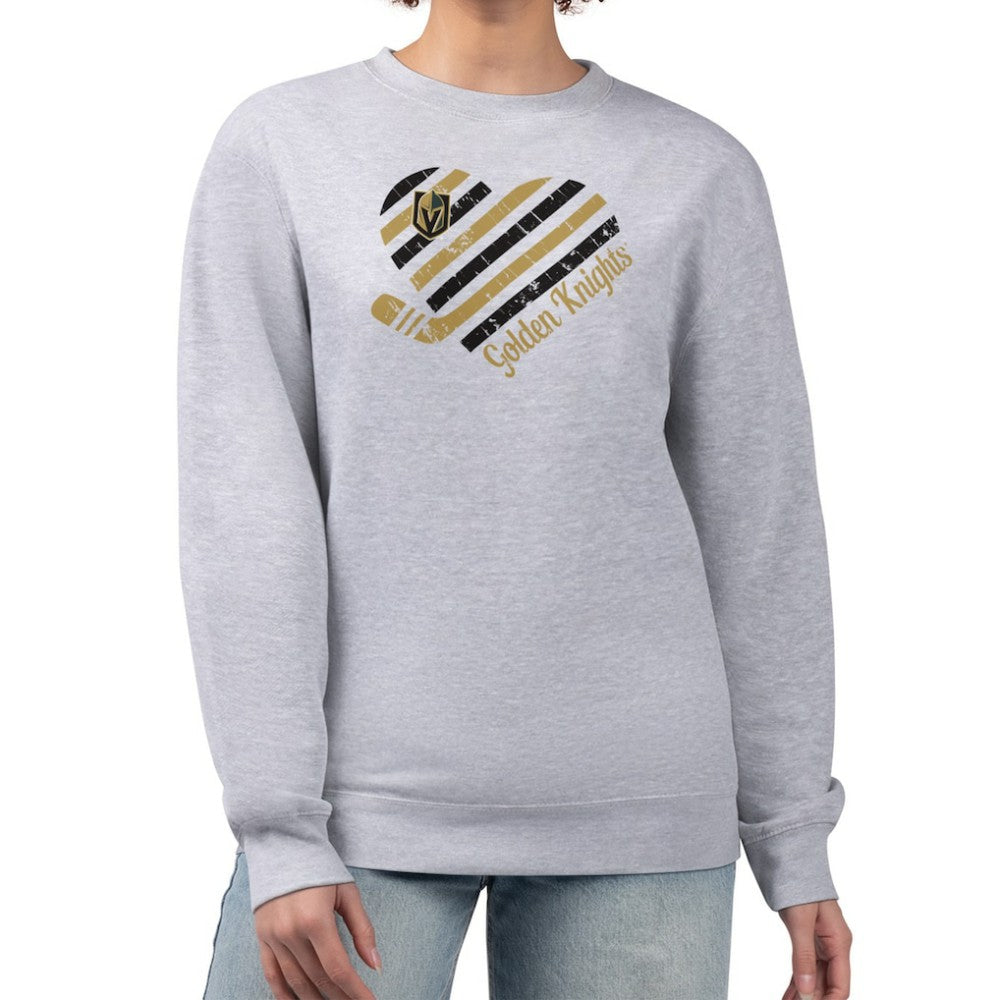 Vegas Golden Knights G-III 4Her by Carl Banks Women's Heart Graphic Pullover Sweatshirt - Heather Gray - NHL 201411314