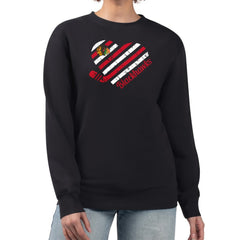 Chicago Blackhawks G-III 4Her by Carl Banks Women's Heart Graphic Pullover Sweatshirt - Black - NHL 201411321