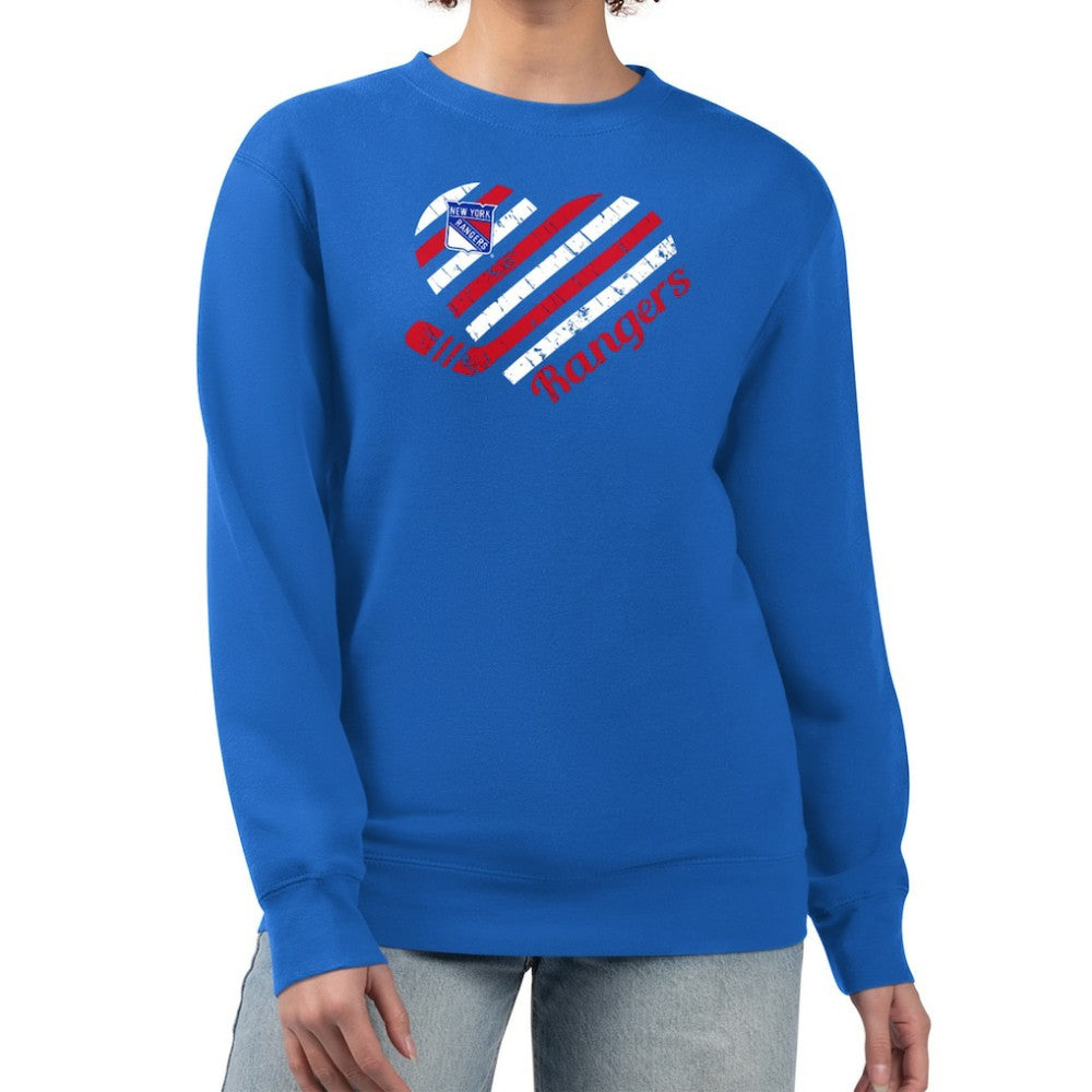 New York Rangers G-III 4Her by Carl Banks Women's Heart Graphic Pullover Sweatshirt - Blue - NHL 201411352