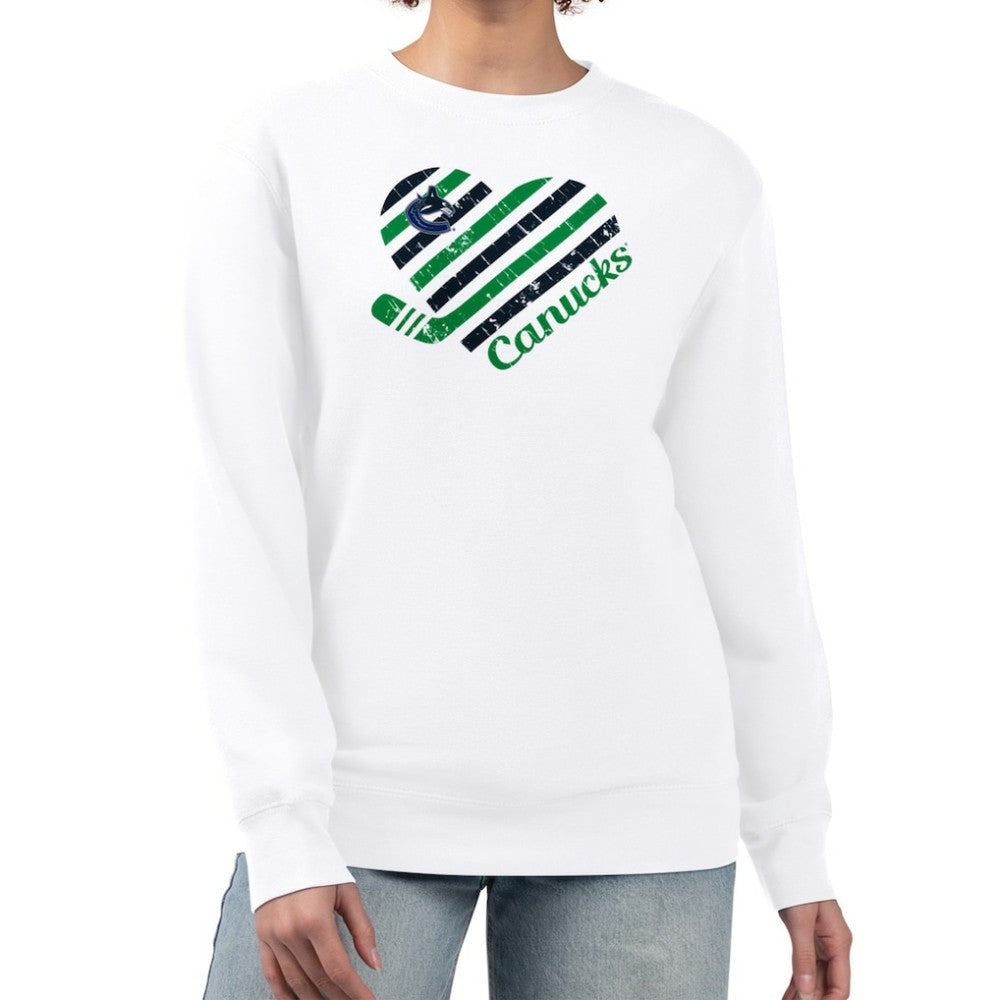 Vancouver Canucks G-III 4Her by Carl Banks Women's Heart Graphic Pullover Sweatshirt - White - NHL 201411387