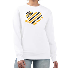 Boston Bruins G-III 4Her by Carl Banks Women's Heart Graphic Pullover Sweatshirt - White - NHL 201411388