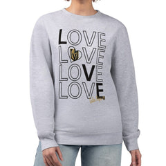 Vegas Golden Knights G-III 4Her by Carl Banks Women's Lots Of Love Team Logo Graphic Pullover Sweatshirt - Heather Gray - NHL 201411557