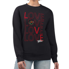 Minnesota Wild G-III 4Her by Carl Banks Women's Lots Of Love Team Logo Graphic Pullover Sweatshirt - Black - NHL 201411559
