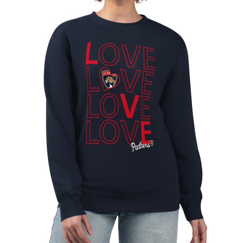 Florida Panthers G-III 4Her by Carl Banks Women's Lots Of Love Team Logo Graphic Pullover Sweatshirt - Navy - NHL 201411562