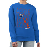 Edmonton Oilers G-III 4Her by Carl Banks Women's Lots Of Love Team Logo Graphic Pullover Sweatshirt - Royal - NHL 201411585