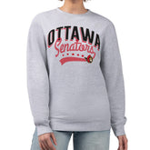 Ottawa Senators G-III 4Her by Carl Banks Women's Filigree Team Graphic Fleece Pullover Sweatshirt - Heather Gray - NHL 201411594