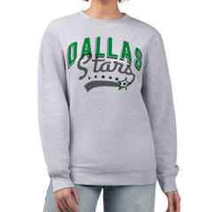 Dallas Stars G-III 4Her by Carl Banks Women's Filigree Team Graphic Fleece Pullover Sweatshirt - Heather Gray - NHL 201411608