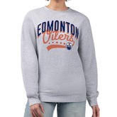 Edmonton Oilers G-III 4Her by Carl Banks Women's Filigree Team Graphic Fleece Pullover Sweatshirt - Heather Gray - NHL 201411611