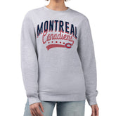 Montreal Canadiens G-III 4Her by Carl Banks Women's Filigree Team Graphic Fleece Pullover Sweatshirt - Heather Gray - NHL 201411622
