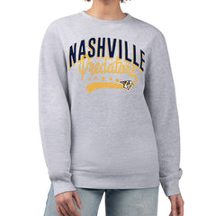 Nashville Predators G-III 4Her by Carl Banks Women's Filigree Team Graphic Fleece Pullover Sweatshirt - Heather Gray - NHL 201411623