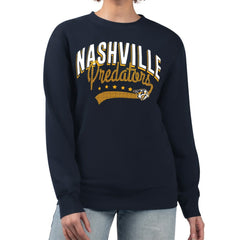 Nashville Predators G-III 4Her by Carl Banks Women's Filigree Team Graphic Fleece Pullover Sweatshirt - Navy - NHL 201411629