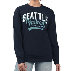 Seattle Kraken G-III 4Her by Carl Banks Women's Filigree Team Graphic Fleece Pullover Sweatshirt - Deep Sea Blue - NHL 201411632