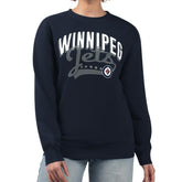 Winnipeg Jets G-III 4Her by Carl Banks Women's Filigree Team Graphic Fleece Pullover Sweatshirt - Navy - NHL 201411646