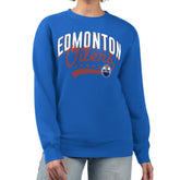 Edmonton Oilers G-III 4Her by Carl Banks Women's Filigree Team Graphic Fleece Pullover Sweatshirt - Royal - NHL 201411649