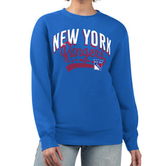 New York Rangers G-III 4Her by Carl Banks Women's Filigree Team Graphic Fleece Pullover Sweatshirt - Blue - NHL 201411652