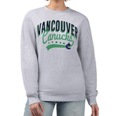 Vancouver Canucks G-III 4Her by Carl Banks Women's Filigree Team Graphic Fleece Pullover Sweatshirt - Heather Gray - NHL 201411658