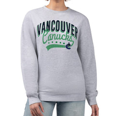 Vancouver Canucks G-III 4Her by Carl Banks Women's Filigree Team Graphic Fleece Pullover Sweatshirt - Heather Gray - NHL 201411658