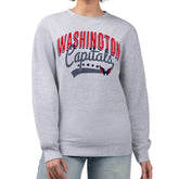 Washington Capitals G-III 4Her by Carl Banks Women's Filigree Team Graphic Fleece Pullover Sweatshirt - Heather Gray - NHL 201411660