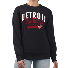 Detroit Red Wings G-III 4Her by Carl Banks Women's Filigree Team Graphic Fleece Pullover Sweatshirt - Black - NHL 201411661