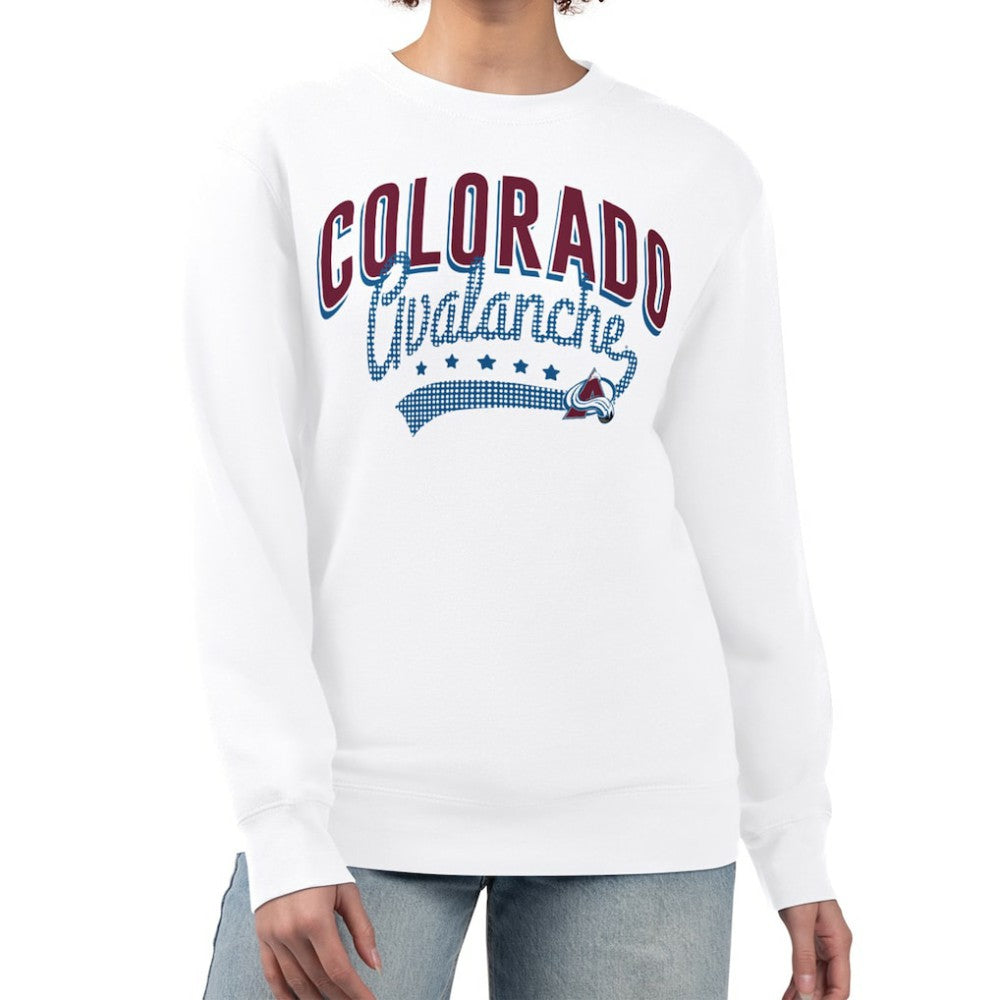 Colorado Avalanche G-III 4Her by Carl Banks Women's Filigree Team Graphic Fleece Pullover Sweatshirt - White - NHL 201411666
