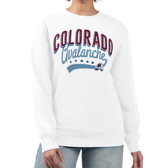 Colorado Avalanche G-III 4Her by Carl Banks Women's Filigree Team Graphic Fleece Pullover Sweatshirt - White - NHL 201411666