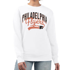 Philadelphia Flyers G-III 4Her by Carl Banks Women's Filigree Team Graphic Fleece Pullover Sweatshirt - White - NHL 201411675