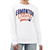 Edmonton Oilers G-III 4Her by Carl Banks Women's Filigree Team Graphic Fleece Pullover Sweatshirt - White - NHL 201411679