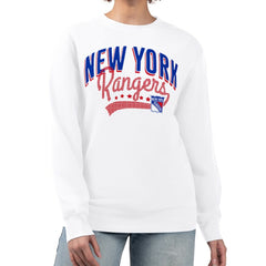 New York Rangers G-III 4Her by Carl Banks Women's Filigree Team Graphic Fleece Pullover Sweatshirt - White - NHL 201411685