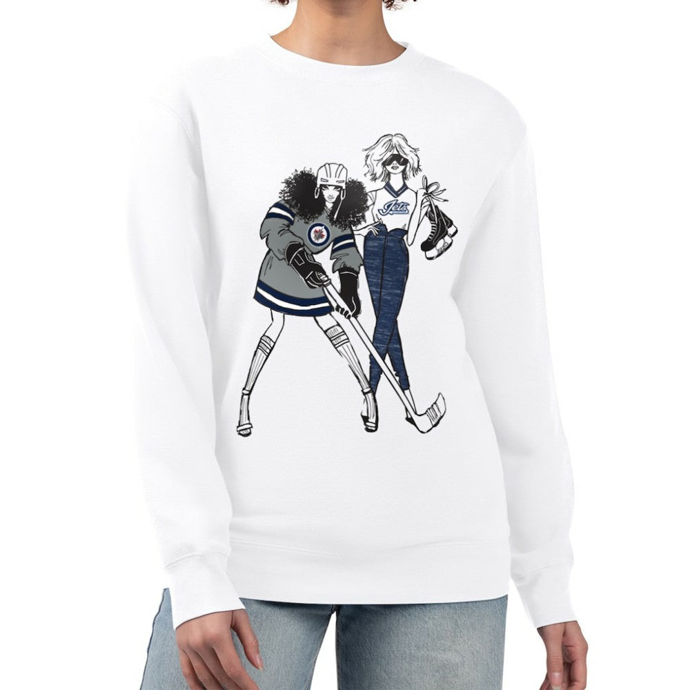 Winnipeg Jets G-III 4Her by Carl Banks Women's Hockey Girls Team Graphic Fleece Pullover Sweatshirt - White - NHL 201411705