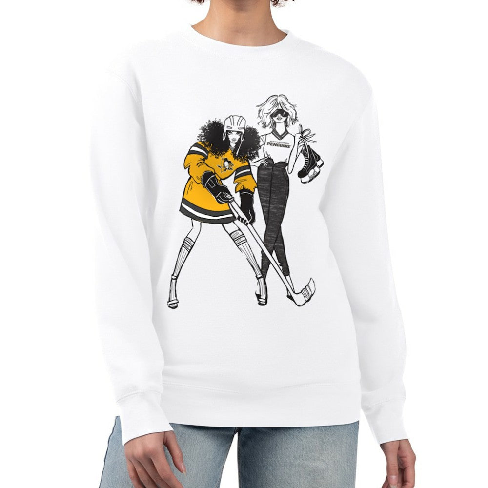 Pittsburgh Penguins G-III 4Her by Carl Banks Women's Hockey Girls Team Graphic Fleece Pullover Sweatshirt - White - NHL 201411710