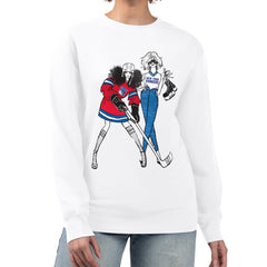 New York Rangers G-III 4Her by Carl Banks Women's Hockey Girls Team Graphic Fleece Pullover Sweatshirt - White - NHL 201411713
