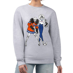 New York Islanders G-III 4Her by Carl Banks Women's Hockey Girls Team Graphic Fleece Pullover Sweatshirt - Heather Gray - NHL 201411743