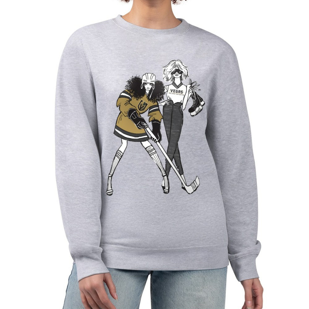 Vegas Golden Knights G-III 4Her by Carl Banks Women's Hockey Girls Team Graphic Fleece Pullover Sweatshirt - Heather Gray - NHL 201411750