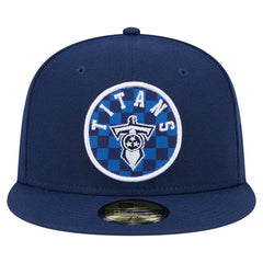 Tennessee Titans New Era Checkered 59FIFTY Fitted Hat Navy