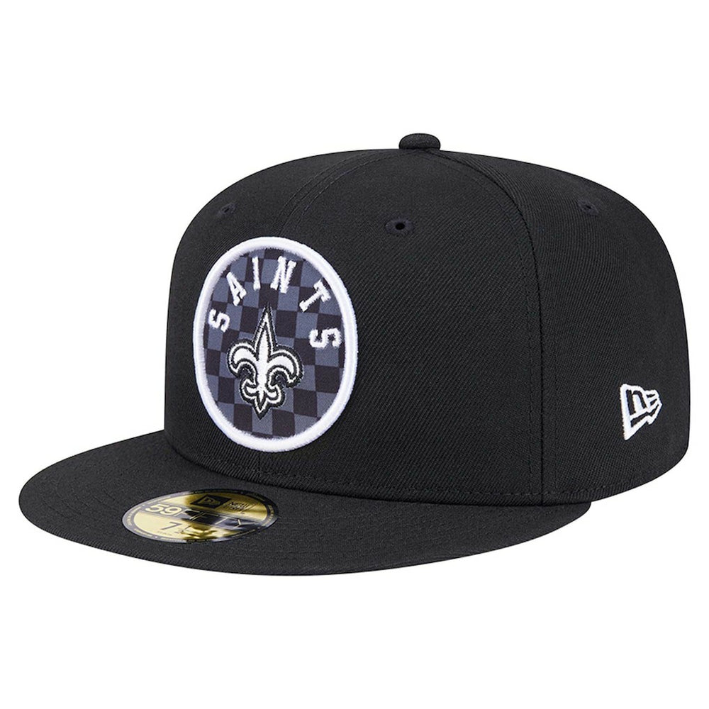 New Orleans Saints New Era Checkered 59FIFTY Fitted Hat Black