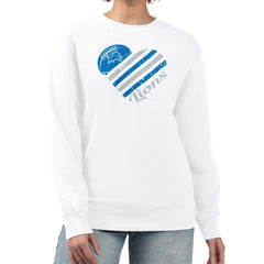 Detroit Lions G-III 4Her by Carl Banks Women's Heart Graphic Fleece Pullover Sweatshirt White