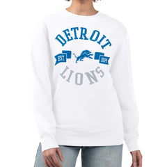 Detroit Lions G-III 4Her by Carl Banks Women's Large Team Graphic Fleece Pullover Sweatshirt White