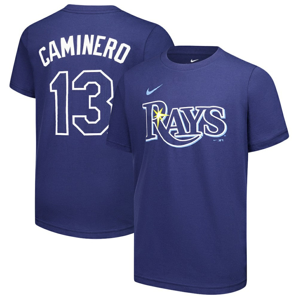 Junior Caminero Tampa Bay Rays Nike Youth Name & Number T-Shirt - Navy - Nike Sale