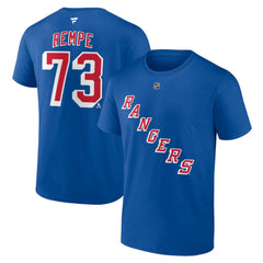 Matt Rempe New York Rangers Fanatics Authentic Stack Name & Number T-Shirt - Blue - NHL 201421481