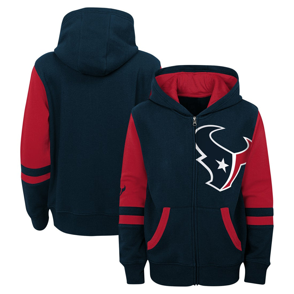 Houston Texans Preschool Stadium Color Block Full-Zip Hoodie Navy