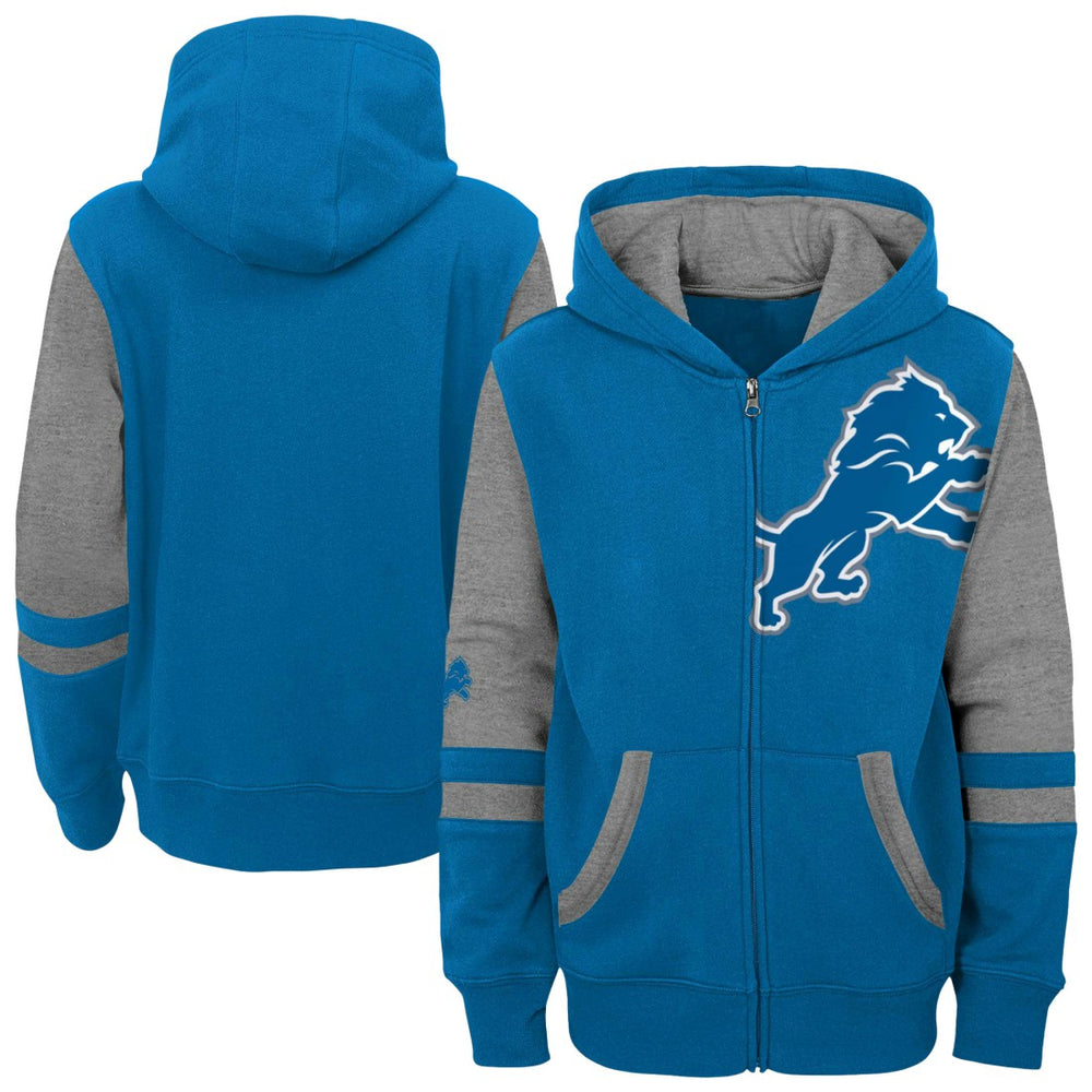 Detroit Lions Preschool Stadium Color Block Full-Zip Hoodie Blue