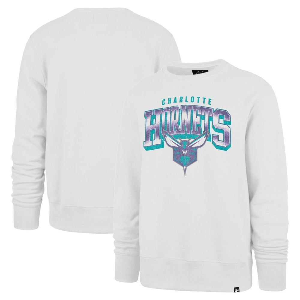 Charlotte Hornets '47 Spotlight Headline Pullover Sweatshirt White | 47 brand Lifestyle