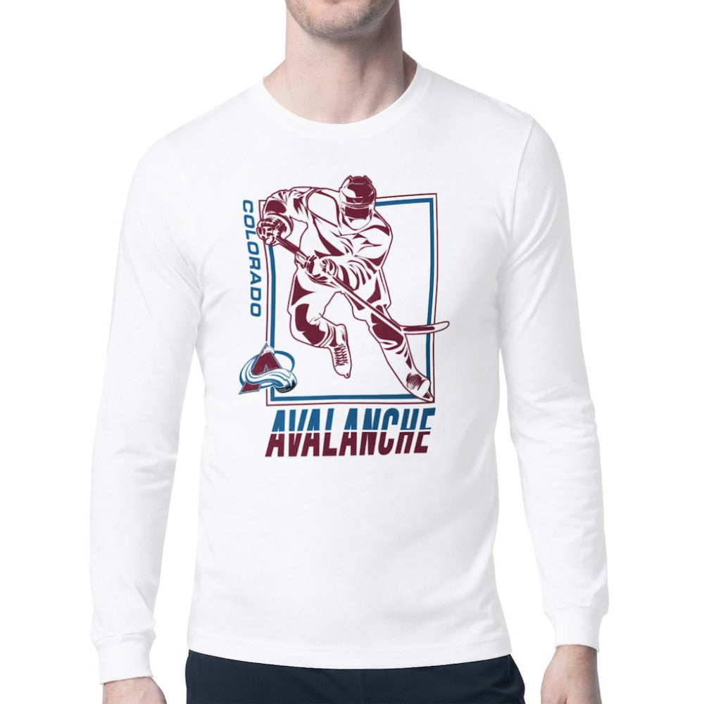 Colorado Avalanche Starter Player Grid Long Sleeve T-Shirt - White - NHL 201424570
