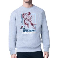Colorado Avalanche Starter Player Grid Fleece Pullover Sweatshirt - Heather Gray - NHL 201424783